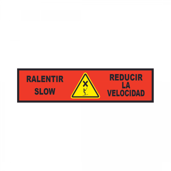 Banderole horizontale 2000X500 "RALENTIR" Teleski FR-EN-ES  # MONTEE BANH003-M